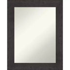 24" x 30" Non-Beveled Rustic Plank Espresso Wall Mirror - Amanti Art: Rectangle, Polystyrene Frame, Wall Mounted