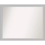 31" x 25" Non-Beveled Low Luster Wood Bathroom Wall Mirror Silver - Amanti Art