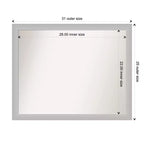 Non-Beveled Low Luster Silver Wood Bathroom Wall Mirror – Real Wood Frame, Wall Mount