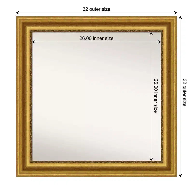 Non-Beveled Parlor Wall Mirror – Polystyrene Frame, Wall Mount