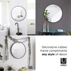 Round Wall Mirror – Black, Rubber Frame, Modern Decorative