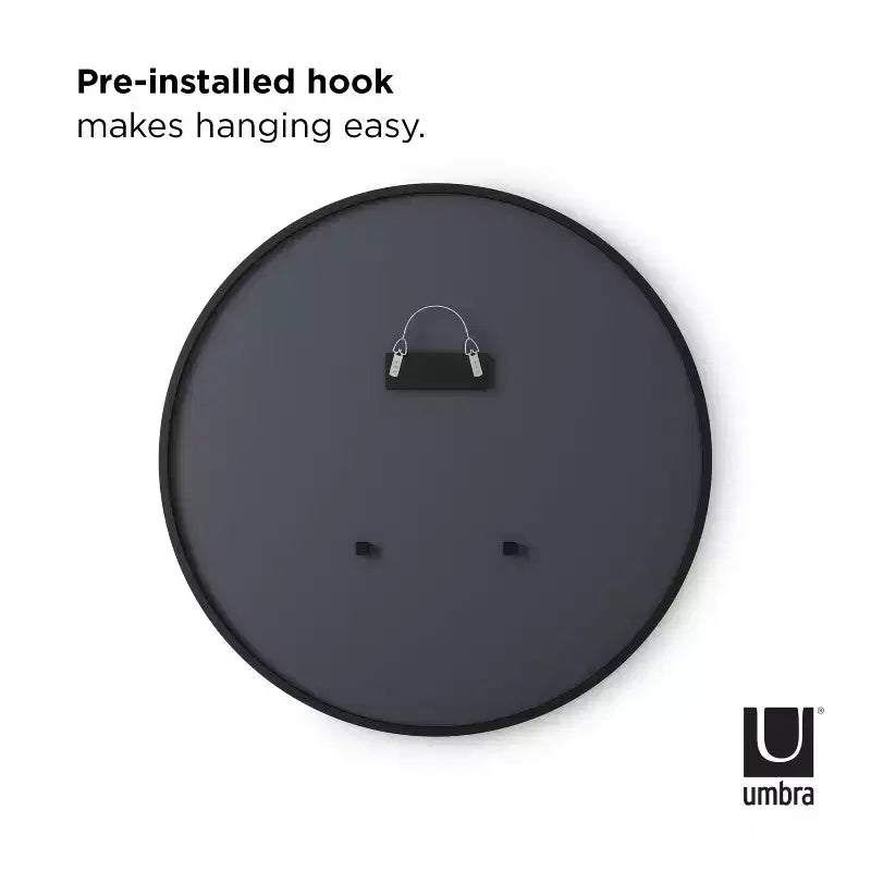 Hubba Round Wall Mirror – Black, Rubber Frame, Modern Decorative