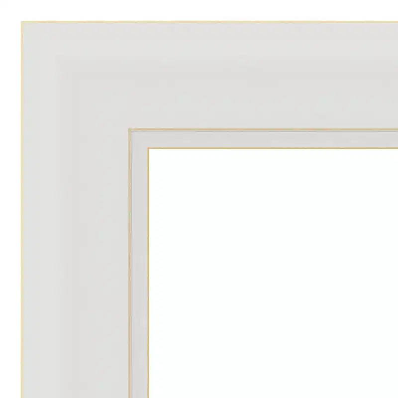 Non-Beveled Flair Narrow Bathroom Wall Mirror – Soft White, Modern Square, Wall Mounted