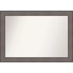 41" x 29" Non-Beveled Country Barn Wood Bathroom Wall Mirror Brown - Amanti Art