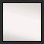 30" x 30" Non-Beveled Nero Wood Bathroom Wall Mirror Black - Amanti Art: Modern Square, Wall Mount, Wood Frame