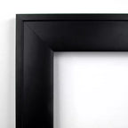 Non-Beveled Nero Black Wood Bathroom Wall Mirror – Modern Square, Wall Mount