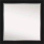 32" x 32" Eva Black Square Wall Mirror for Bathroom - Amanti Art: Modern Style, Polystyrene Frame