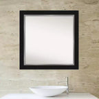 Black Square Wall Mirror for Bathroom – Modern Style, Polystyrene Frame