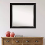 Black Square Wall Mirror for Bathroom – Modern Style, Polystyrene Frame