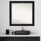 Black Square Wall Mirror for Bathroom – Modern Style, Polystyrene Frame