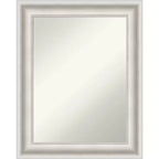 24" x 30" Non-Beveled Parlor White Bathroom Wall Mirror - Amanti Art: Modern Vanity, Includes Mounting Hardware