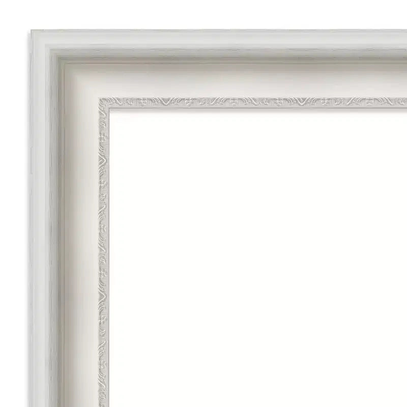 Non-Beveled Parlor White Bathroom Wall Mirror – Modern Vanity, Includes Mounting Hardware