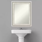 Non-Beveled Parlor White Bathroom Wall Mirror – Modern Vanity, Includes Mounting Hardware