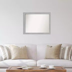 Non-Beveled Brushed Nickel Narrow Wall Mirror – Modern Rectangle, Polystyrene Frame