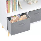 Bibliothèque pour enfants – 3 tiroirs en tissu, étagère ouverte, sécurité anti-basculement, organisateur de jouets
