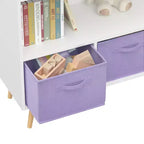 Bibliothèque pour enfants – 3 tiroirs en tissu, étagère ouverte, sécurité anti-basculement, organisateur de jouets