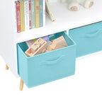 Bibliothèque pour enfants – 3 tiroirs en tissu, étagère ouverte, sécurité anti-basculement, organisateur de jouets