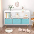 Kids Bookshelf – 3 Fabric Drawers, Open Shelf, Anti-Tip Safety, Toy Storage Organizer