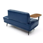 Modern End of Bed Bench – Faux Leather Ottoman, Swivel Tray, Metal Legs