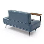 Modern End of Bed Bench – Faux Leather Ottoman, Swivel Tray, Metal Legs