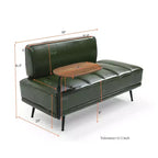 Modern End of Bed Bench – Faux Leather Ottoman, Swivel Tray, Metal Legs