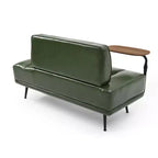 Modern End of Bed Bench – Faux Leather Ottoman, Swivel Tray, Metal Legs
