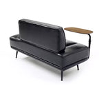 Modern End of Bed Bench – Faux Leather Ottoman, Swivel Tray, Metal Legs
