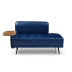 Modern End of Bed Bench – Faux Leather Ottoman, Swivel Tray, Metal Legs