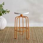 Counter Stool – Cream & Orange, Modern Accent Seating