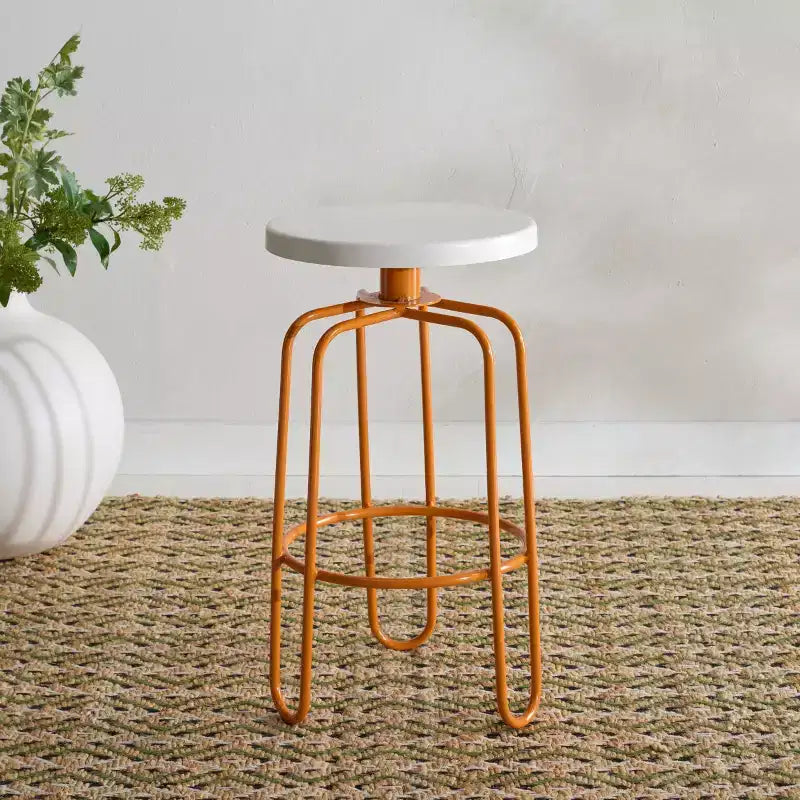 Osamu Counter Stool – Cream & Orange, Modern Accent Seating
