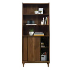 GDFStudio Ashton 70H Modern Sliding-Door Wood Bookcase