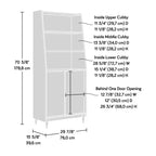 Modern Sliding-Door Wood Bookcase – Tall Display Shelves, Home Office Storage