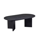 Modern Wood Veneer Oval Coffee Table – MDF Base, Small Center Table for Living Room