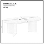 Modern Wood Veneer Oval Coffee Table – MDF Base, Small Center Table for Living Room