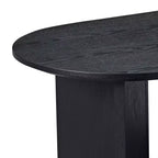 Modern Wood Veneer Oval Coffee Table – MDF Base, Small Center Table for Living Room