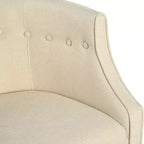 Modern Club Chair – Button-Tufted Back, Tonal Piping, Sturdy Birch Wood Legs