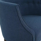 Modern Club Chair – Button-Tufted Back, Tonal Piping, Sturdy Birch Wood Legs