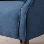 Modern Club Chair – Button-Tufted Back, Tonal Piping, Sturdy Birch Wood Legs