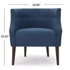 Modern Club Chair – Button-Tufted Back, Tonal Piping, Sturdy Birch Wood Legs