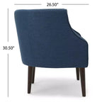 Modern Club Chair – Button-Tufted Back, Tonal Piping, Sturdy Birch Wood Legs