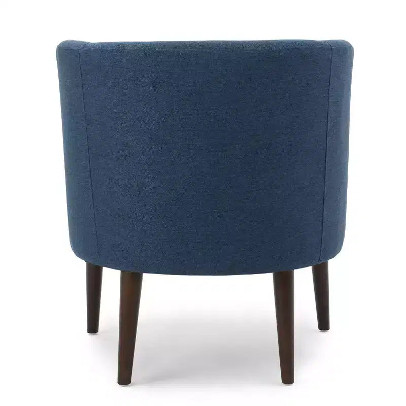 Modern Club Chair – Button-Tufted Back, Tonal Piping, Sturdy Birch Wood Legs
