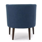 Modern Club Chair – Button-Tufted Back, Tonal Piping, Sturdy Birch Wood Legs
