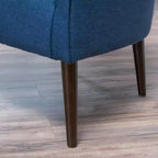 Modern Club Chair – Button-Tufted Back, Tonal Piping, Sturdy Birch Wood Legs