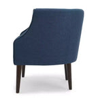 Modern Club Chair – Button-Tufted Back, Tonal Piping, Sturdy Birch Wood Legs