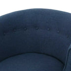 Modern Club Chair – Button-Tufted Back, Tonal Piping, Sturdy Birch Wood Legs