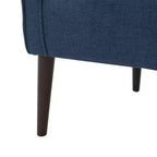 Modern Club Chair – Button-Tufted Back, Tonal Piping, Sturdy Birch Wood Legs