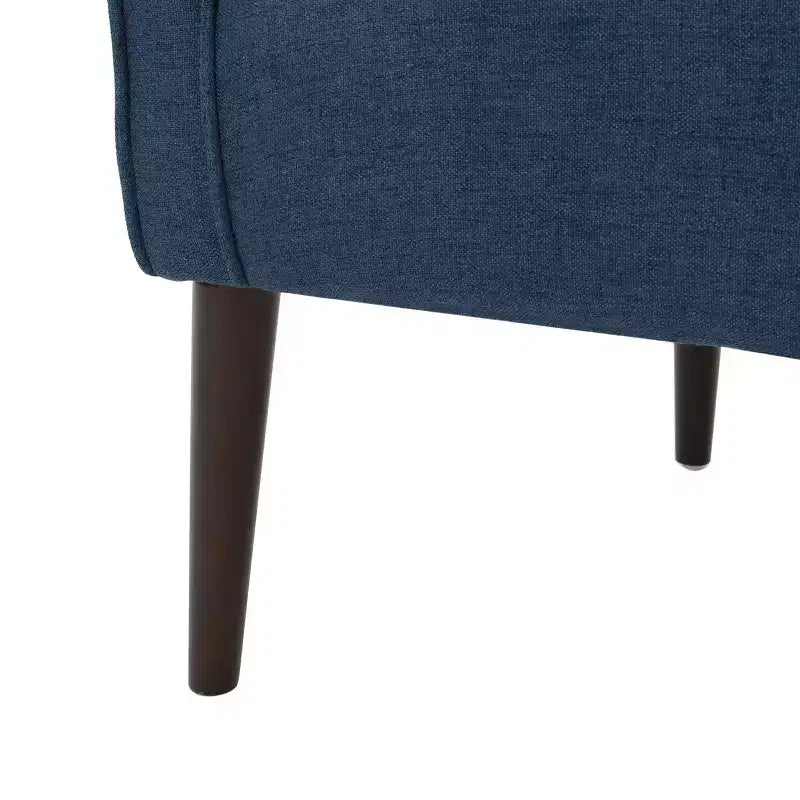 Modern Club Chair – Button-Tufted Back, Tonal Piping, Sturdy Birch Wood Legs