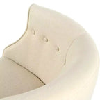 Modern Club Chair – Button-Tufted Back, Tonal Piping, Sturdy Birch Wood Legs