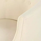 Modern Club Chair – Button-Tufted Back, Tonal Piping, Sturdy Birch Wood Legs