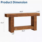 Console table, double-layer console table with storage space, used for living room